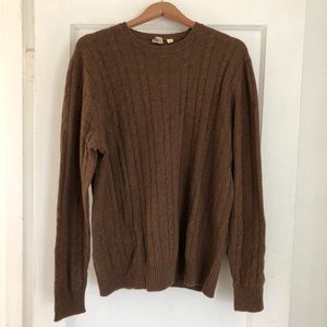 C/89MEN Brown Cashmere Cable Knit Sweater XL NWOT